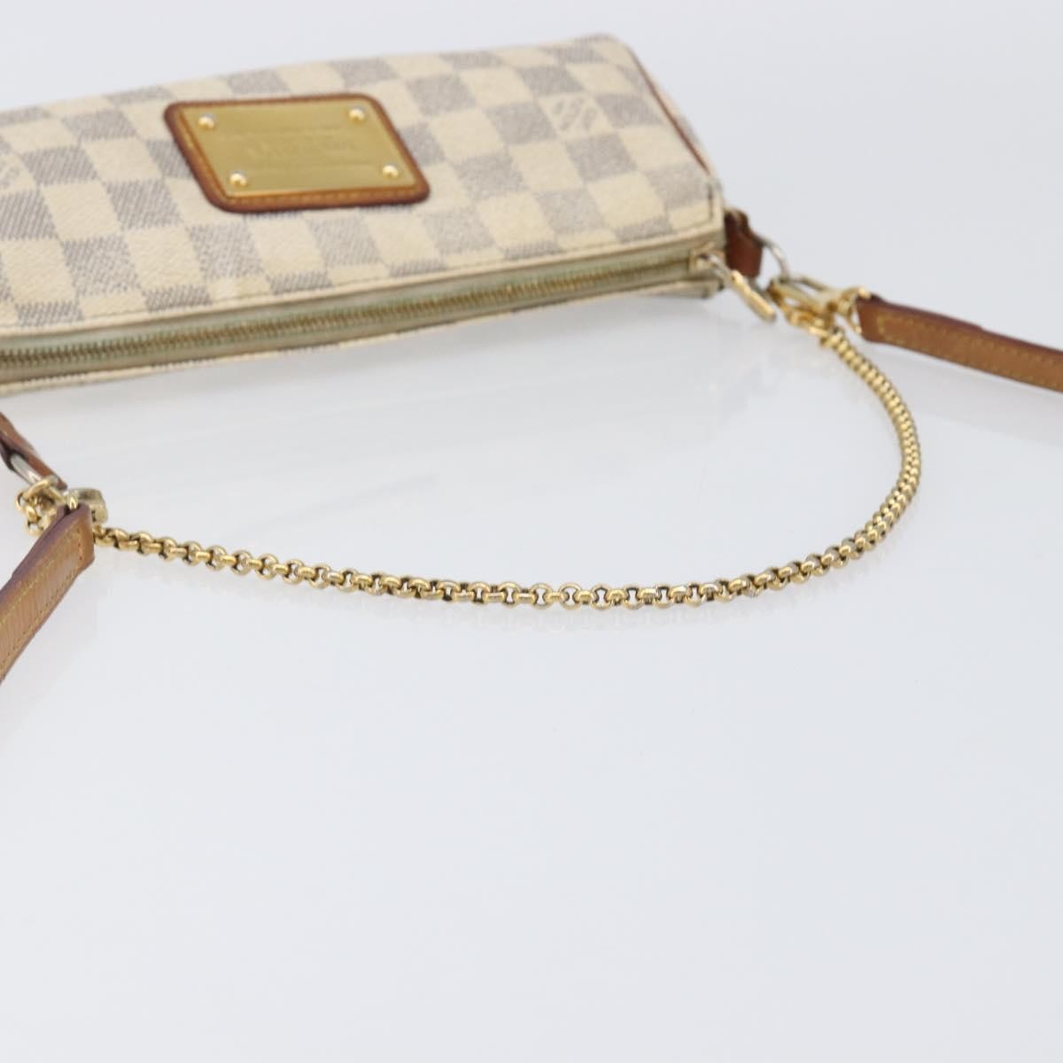 Louis Vuitton Eva Damier, White, Canvas, Handbag