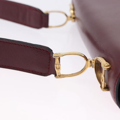 Celine Shoulder Leather, Burgundy, Leather, Shoulder Bag