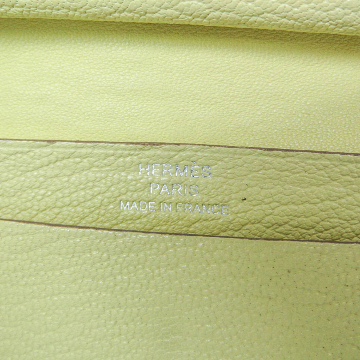 Hermes Bearn Chevre Mysore, Yellow, Leather, Wallet