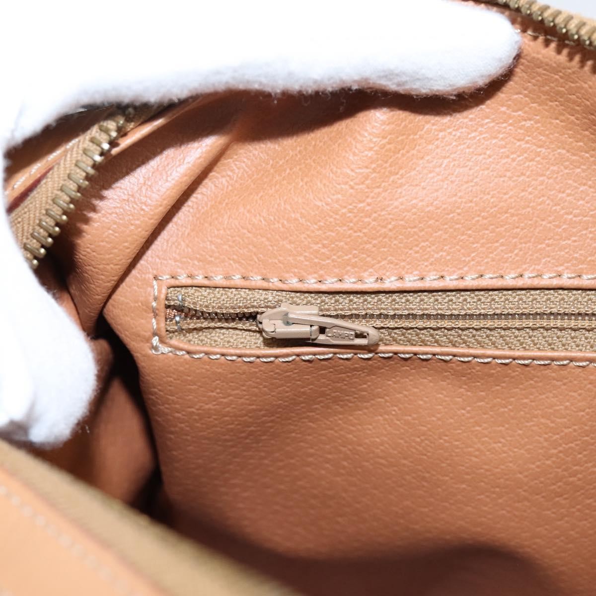 Celine Boston Triomphe XL Coated Canvas, Brown, PVC, Handbag