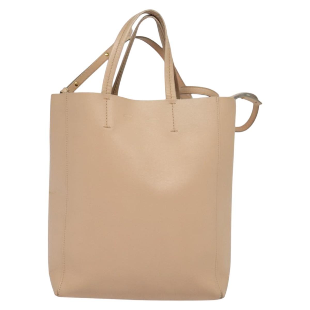Celine Vertical Cabas Tote Leather, Pink, Leather, Tote Bag