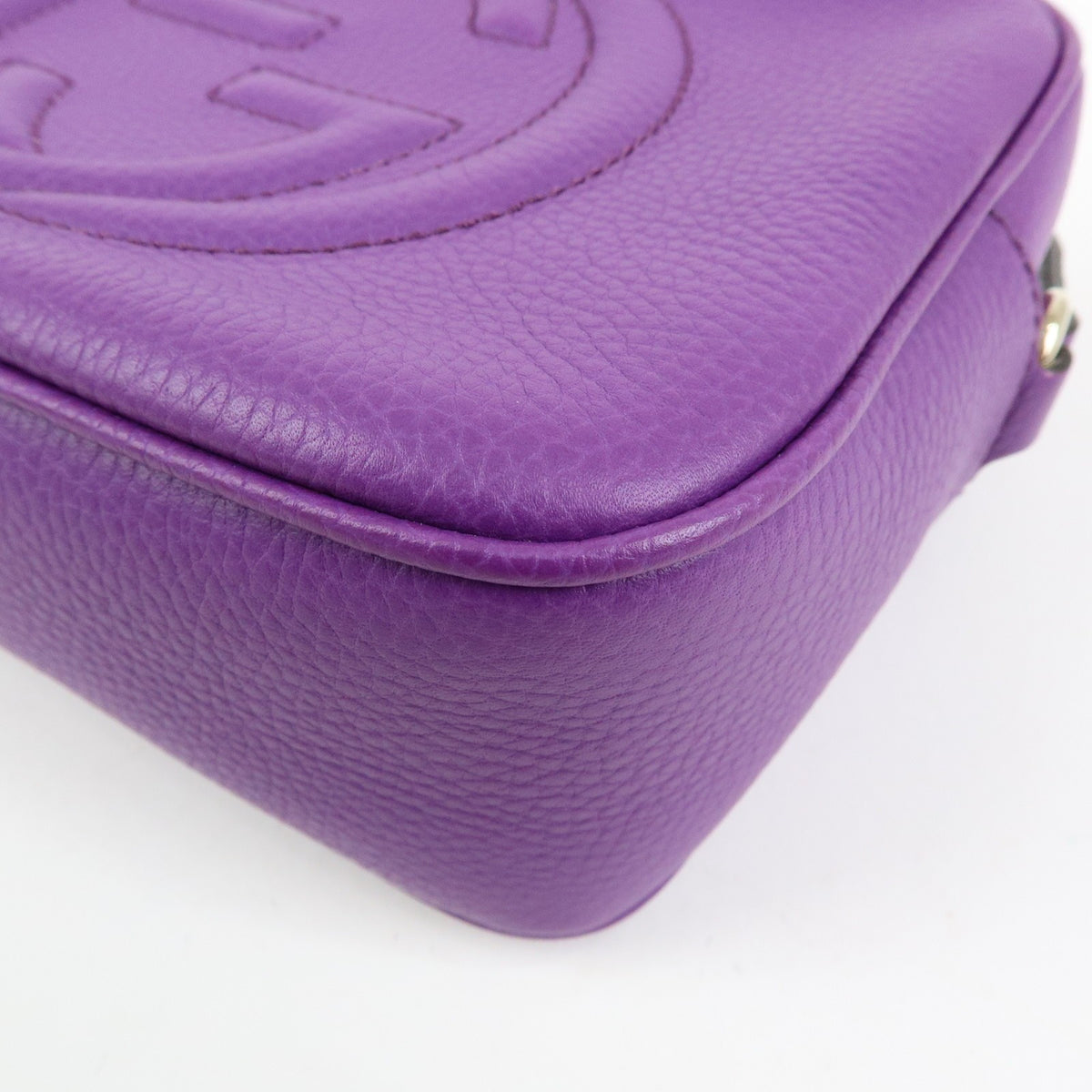 Gucci Soho Disco Leather, Purple, Leather, Crossbody Bag