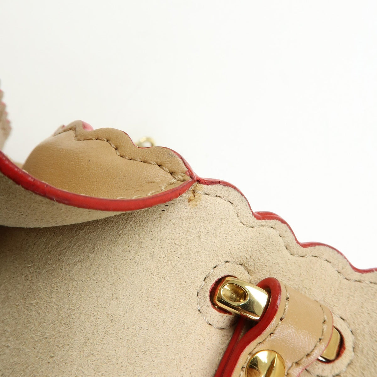 Fendi Kan I Leather, Beige, Leather, Shoulder Bag