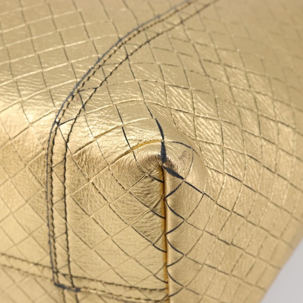 Bottega Veneta Intrecciomirage Leather, Gold, Leather, Tote Bag