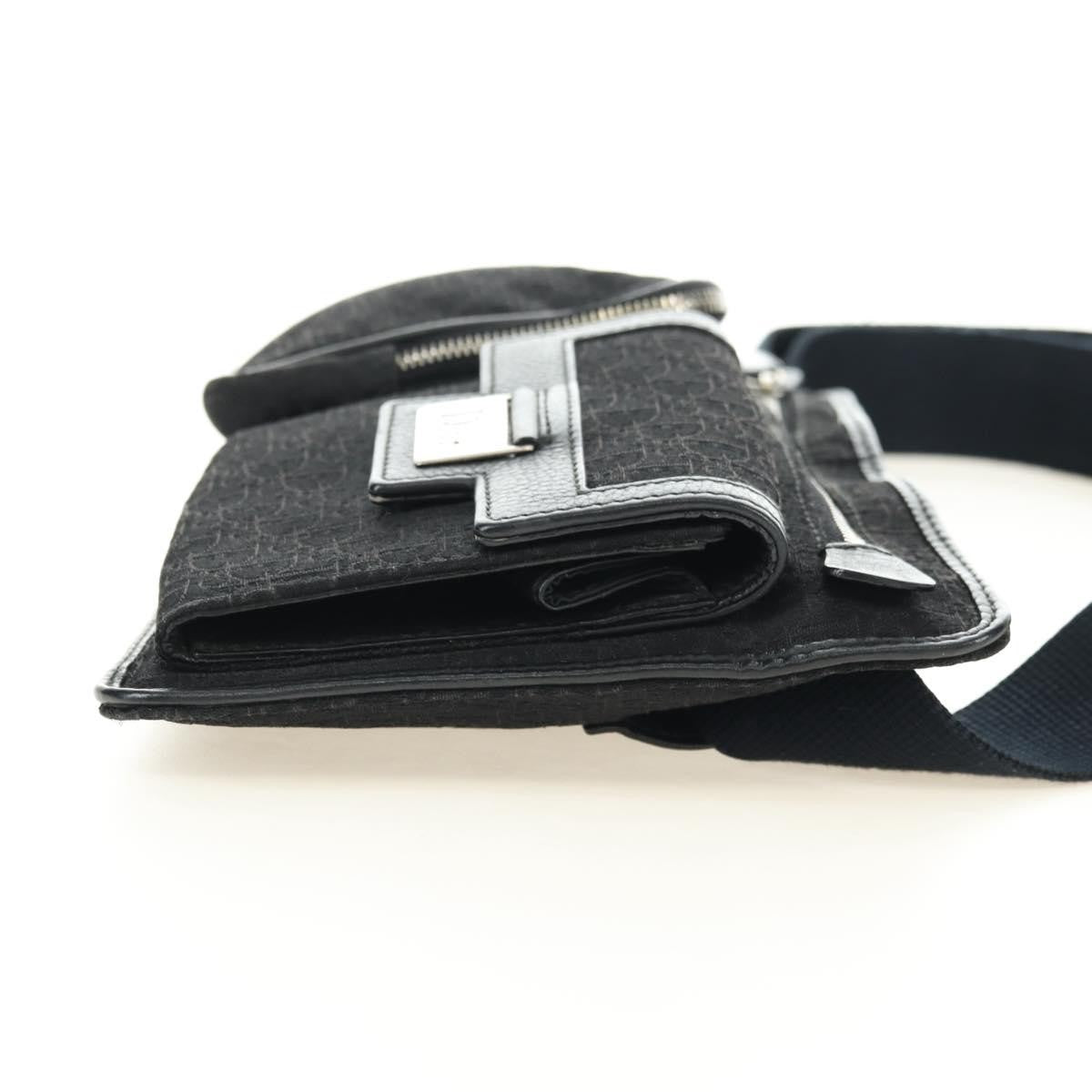 Christian Dior Vintage Street Chic Belt Diorissimo Canvas, Black, Canvas, Handbag