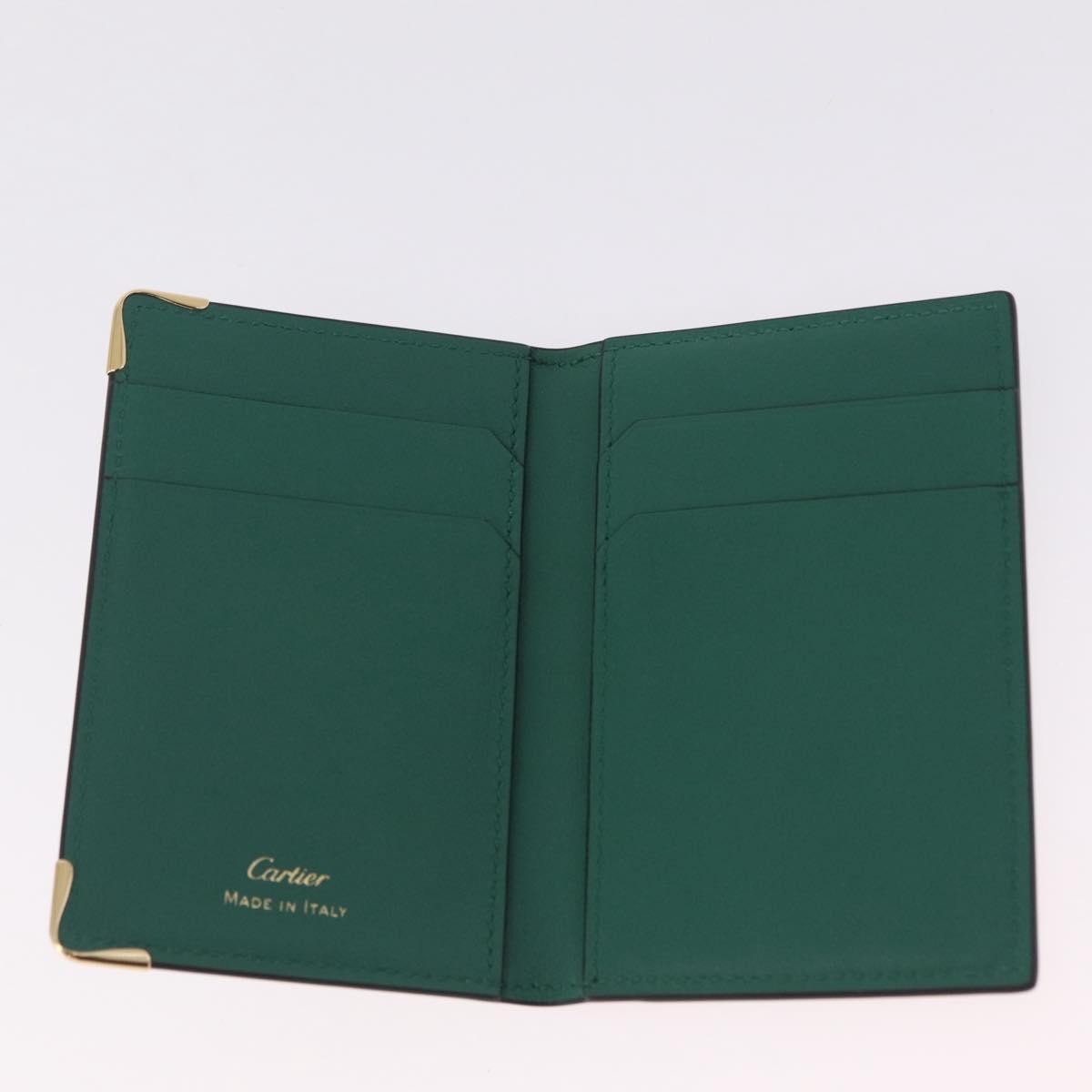 Cartier Coin Purse Must de Cartier Leather, Green, Leather, Wallet
