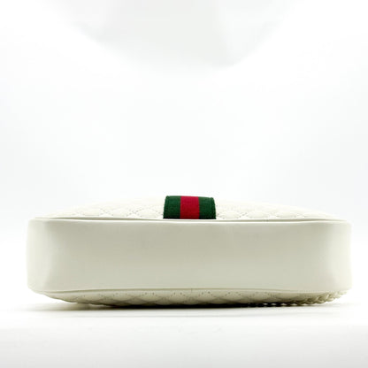 Gucci Trapuntata Camera Quilted Leather, White, Leather, Handbag