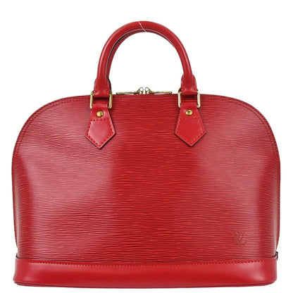 Louis Vuitton Alma Epi Leather, Red, Leather, Handbag