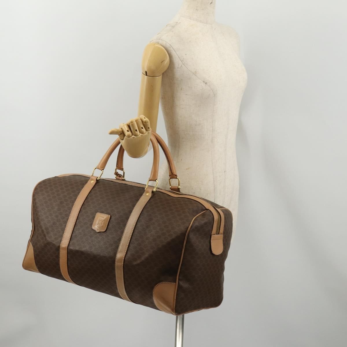 Celine Vintage Canvas, Brown, Canvas, Travel Bag