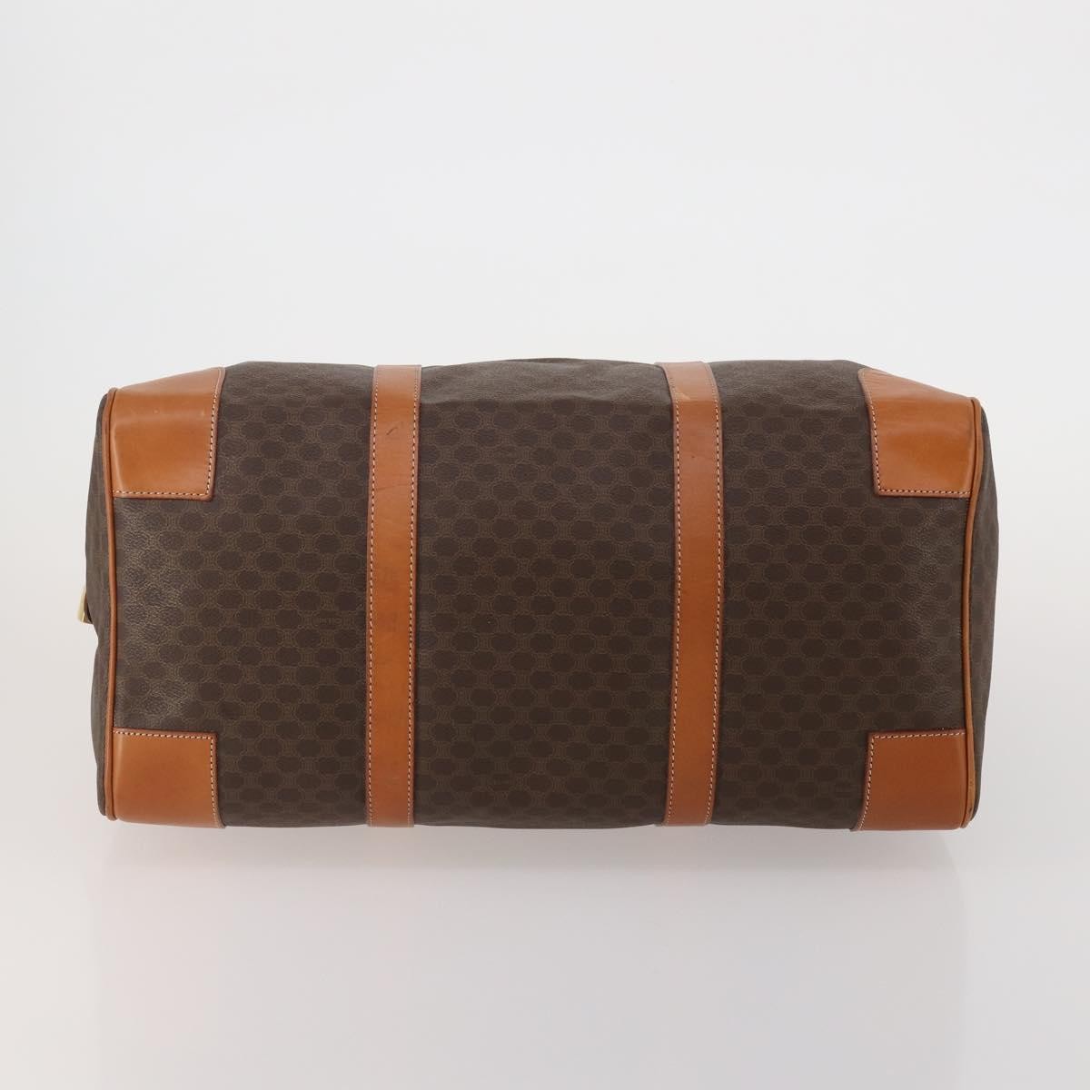 Celine Boston Triomphe Coated Canvas, Brown, PVC, Handbag