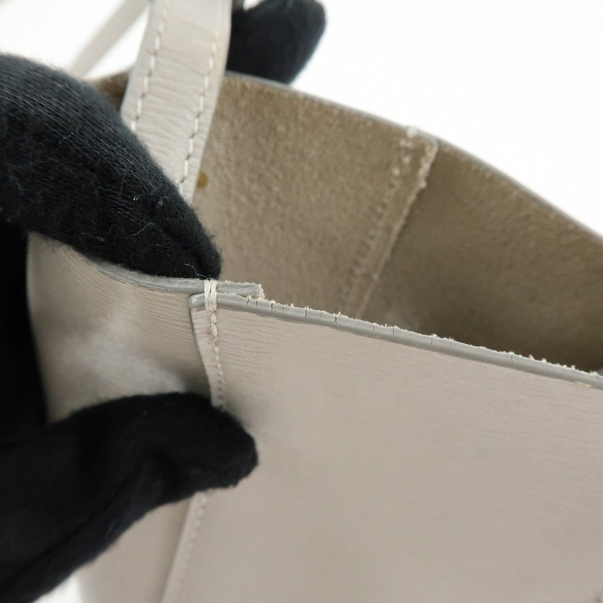 Celine Vertical Cabas Leather, Beige, Leather, Tote Bag