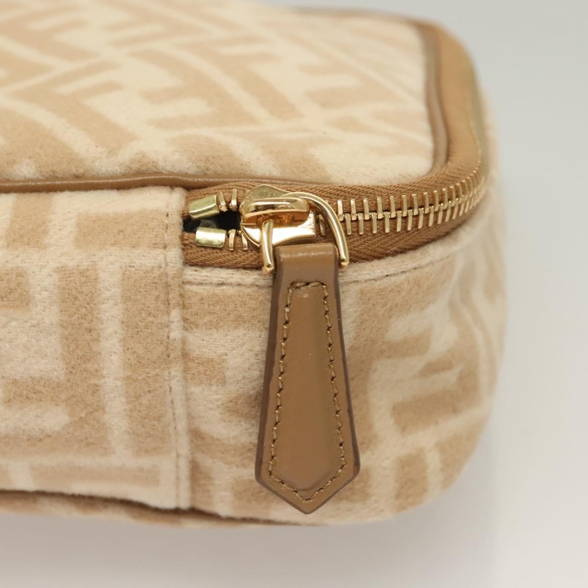 Celine Vintage Toiletry Macadam Coated Canvas, Beige, Canvas, Toiletry Case