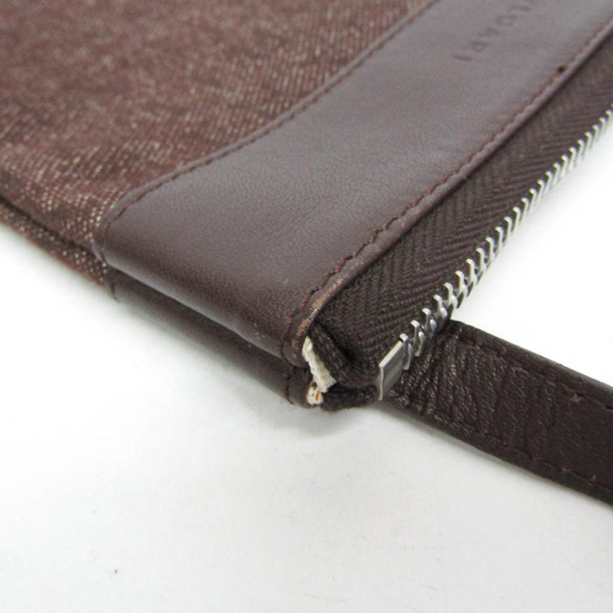 Bvlgari Logomania Canvas with Leather, Brown, Denim, Shoulder Bag