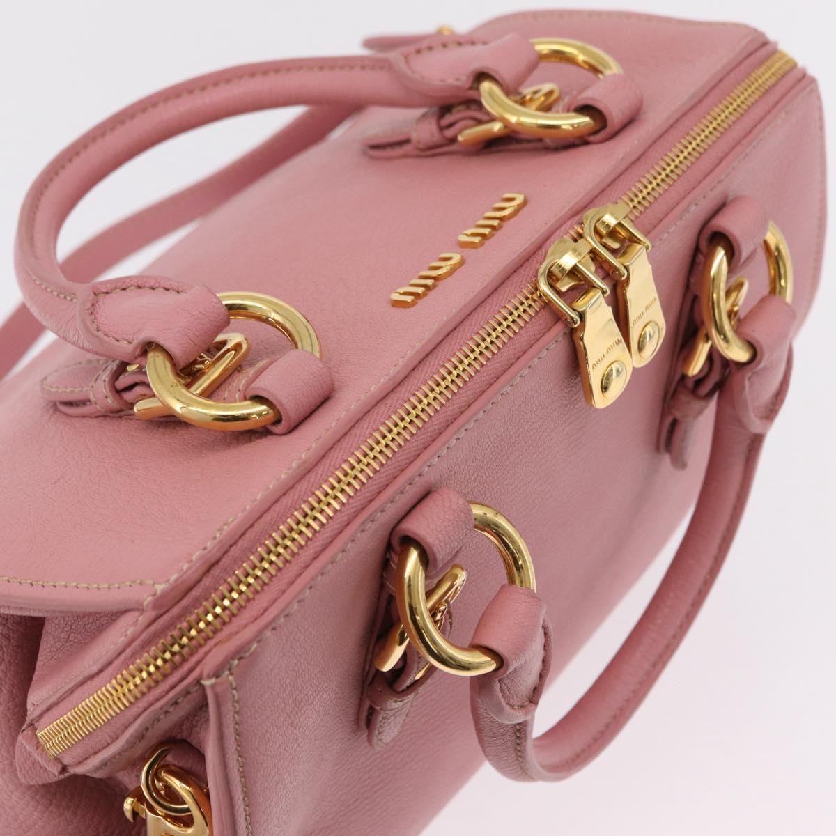 Miu Miu Madras Bowler Leather, Pink, Leather, Handbag