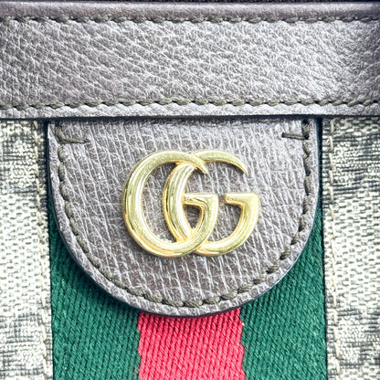 Gucci Ophidia Top Handle GG Coated Canvas, Brown, Canvas, Tote Bag