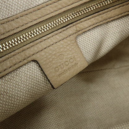 Gucci Soho Chain Zip Leather, Beige, Leather, Shoulder Bag