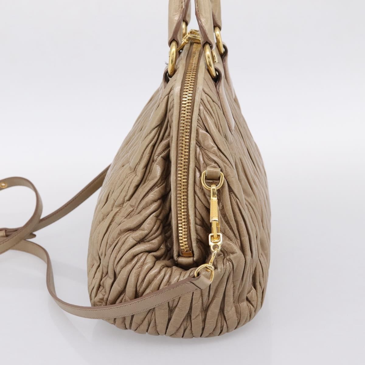 Miu Miu Convertible Dome Satchel Matelasse Leather, Beige, Leather, Handbag
