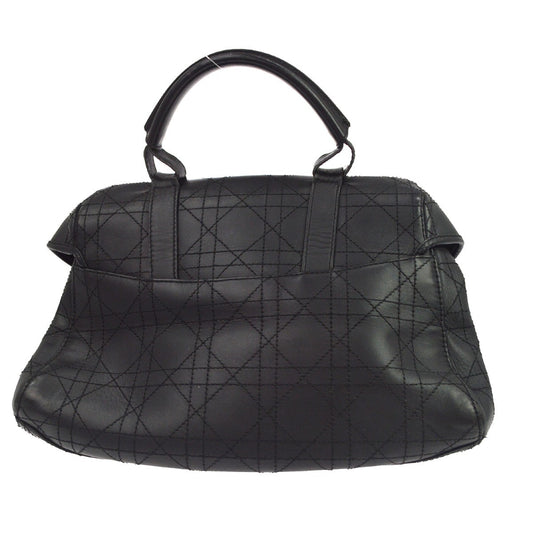 Christian Dior Cannage Leather, Black, Leather, Shoulder Bag