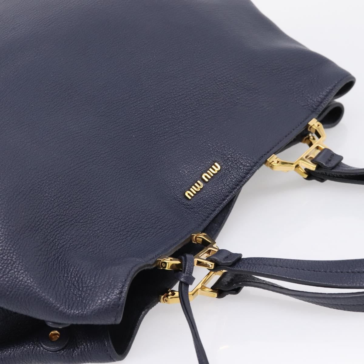 Miu Miu Madras Leather, Navy, Leather, Shoulder Bag