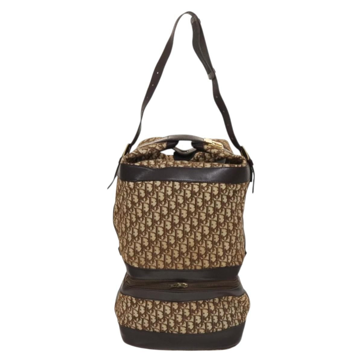 Christian Dior Vintage Trotter Street Chic Pocket Hobo Diorissimo Canvas, Brown, Canvas, Shoulder Bag