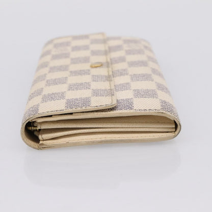 Louis Vuitton Sarah Damier, White, Canvas, Wallet
