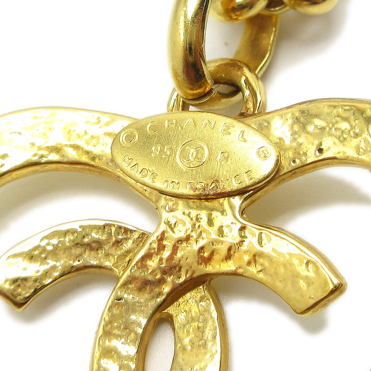 Chanel CC Heart Pendant Metal, Gold, Gold Plated, Necklace