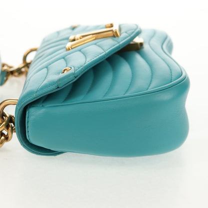 Louis Vuitton New Wave Chain Quilted Leather, Blue, Leather, Shoulder Bag