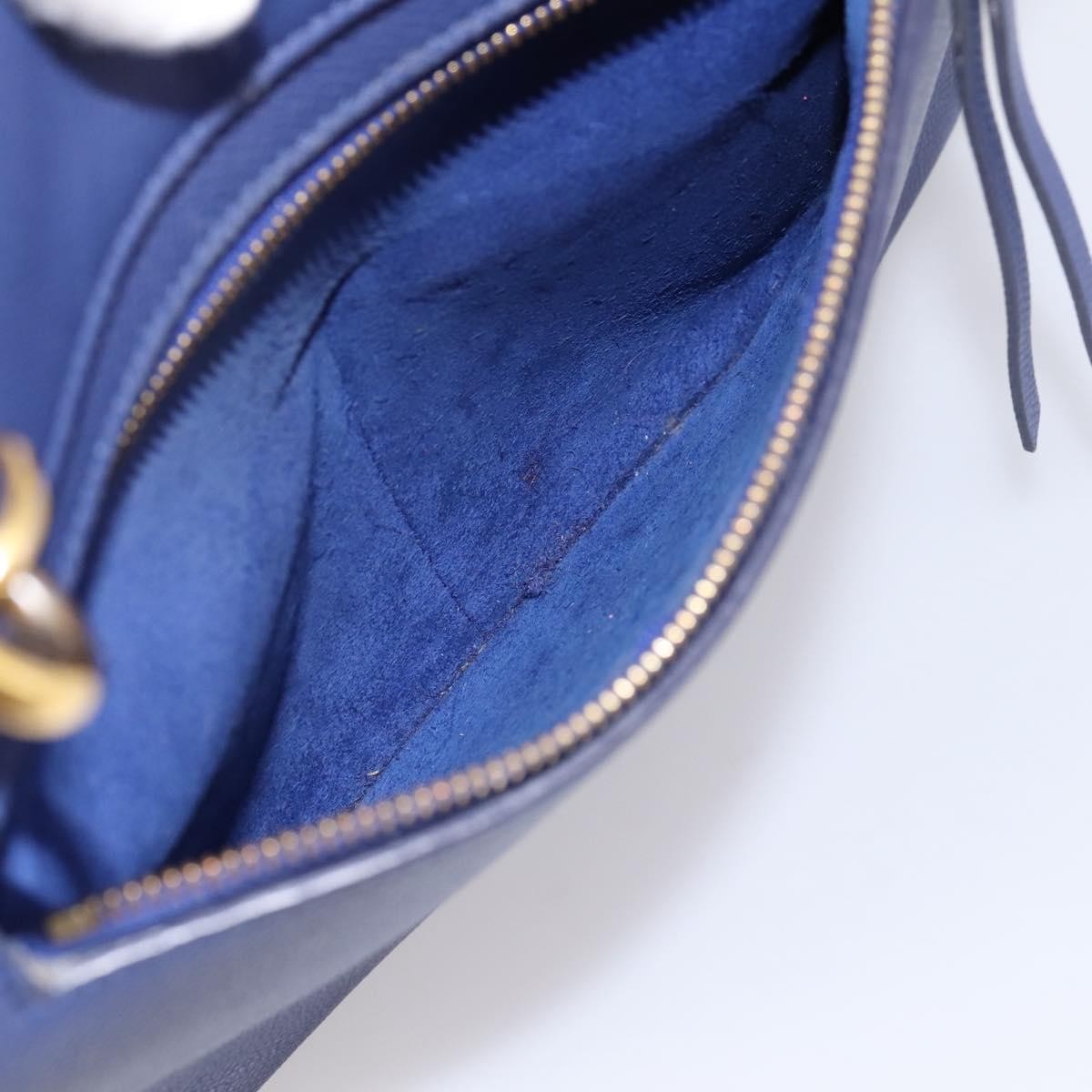 Celine Belt Leather, Blue, Leather, Handbag