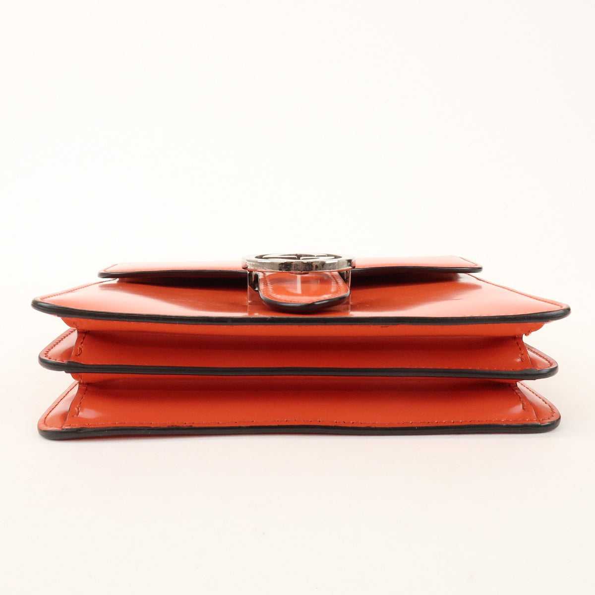 Gucci Interlocking Patent, Orange, Patent Leather, Shoulder Bag
