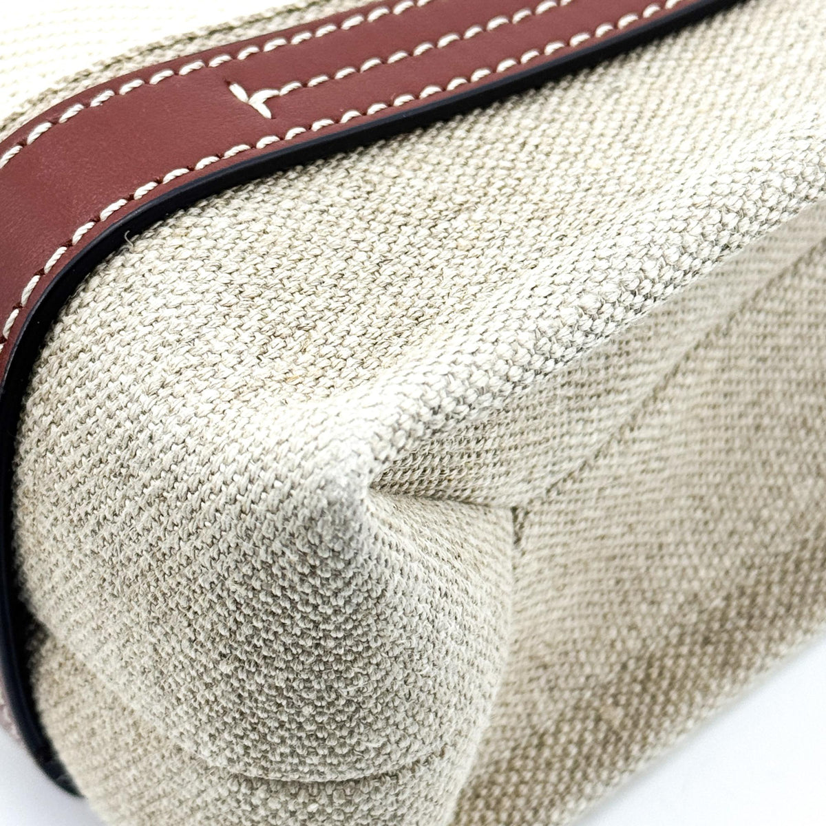 Chloe Woody Canvas with Leather, Brown, Canvas, Tote Bag