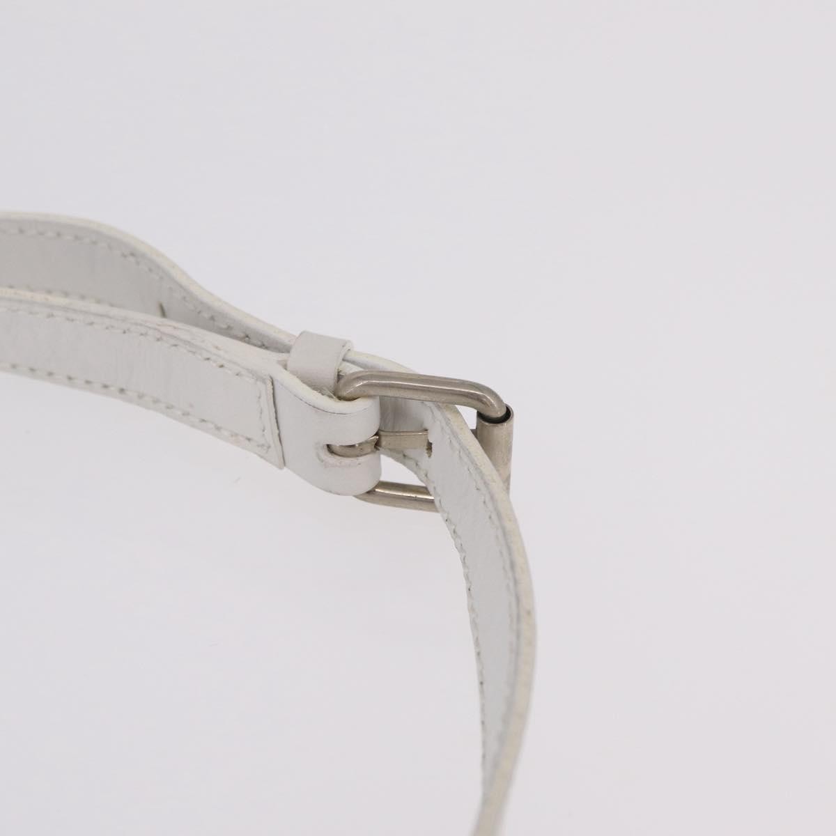 Celine Vintage Circle Logo Leather, White, Leather, Crossbody Bag
