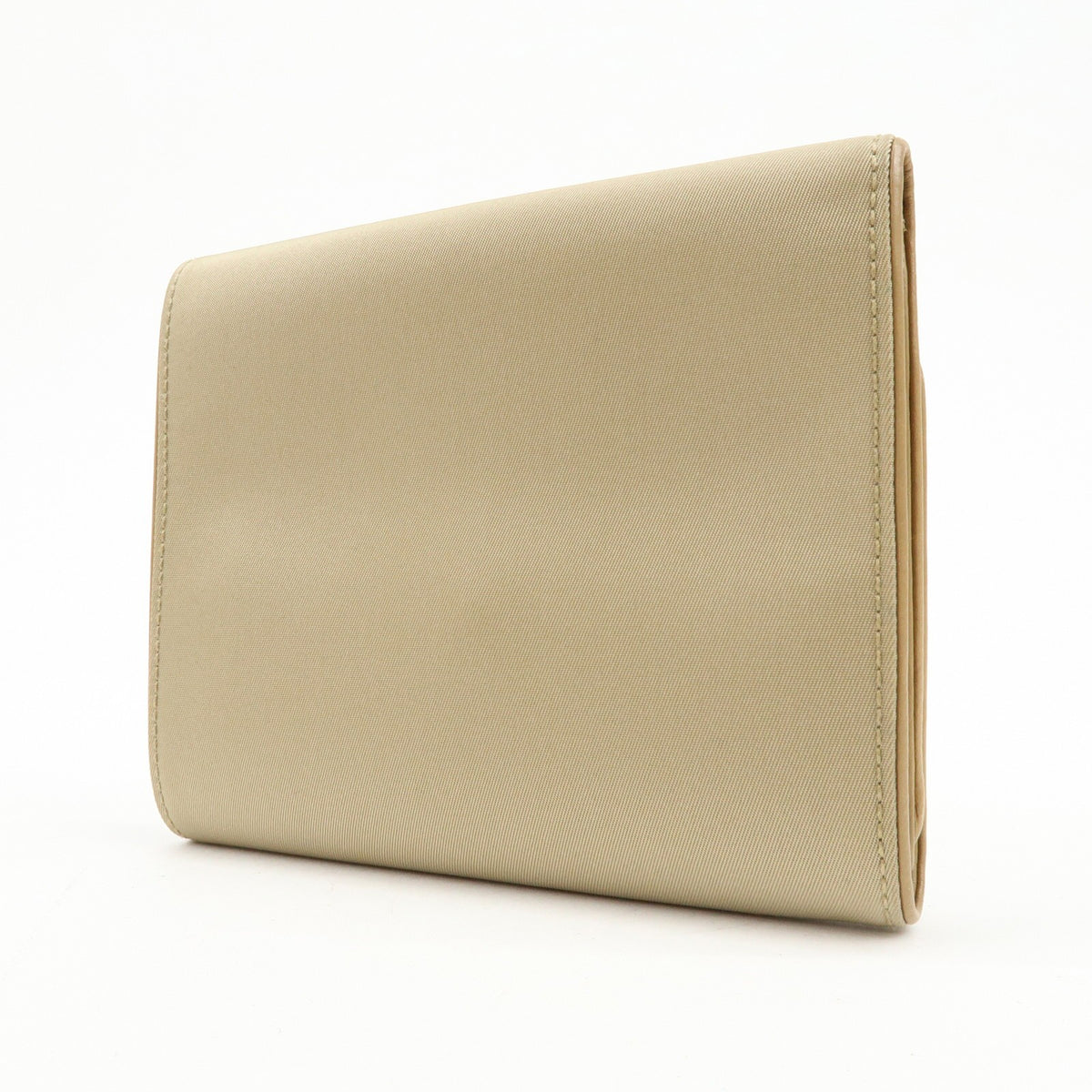 Prada Trifold Compact Saffiano Leather, Beige, Nylon, Wallet