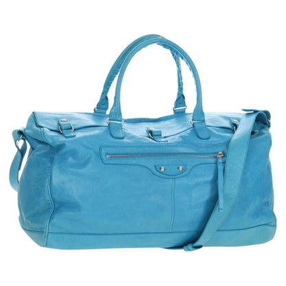 Balenciaga Squash Duffle Leather, Blue, Leather, Handbag