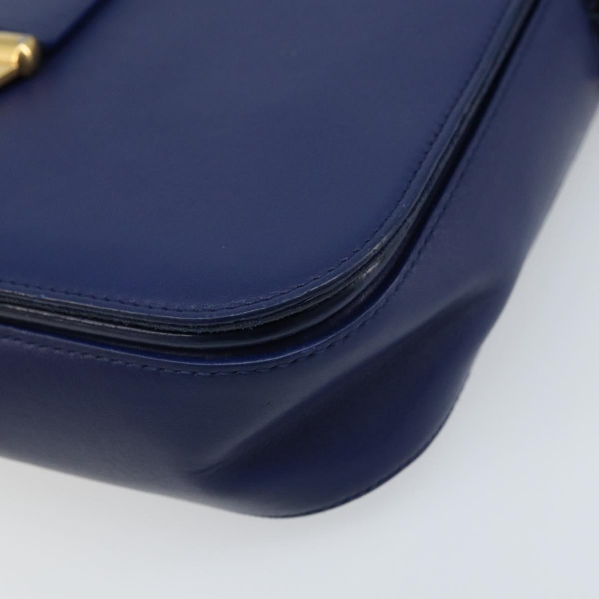 Saint Laurent Chyc Flap Leather, Blue, Leather, Shoulder Bag