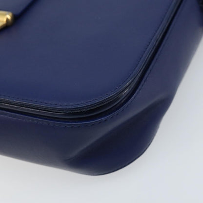 Saint Laurent Chyc Flap Leather, Blue, Leather, Shoulder Bag