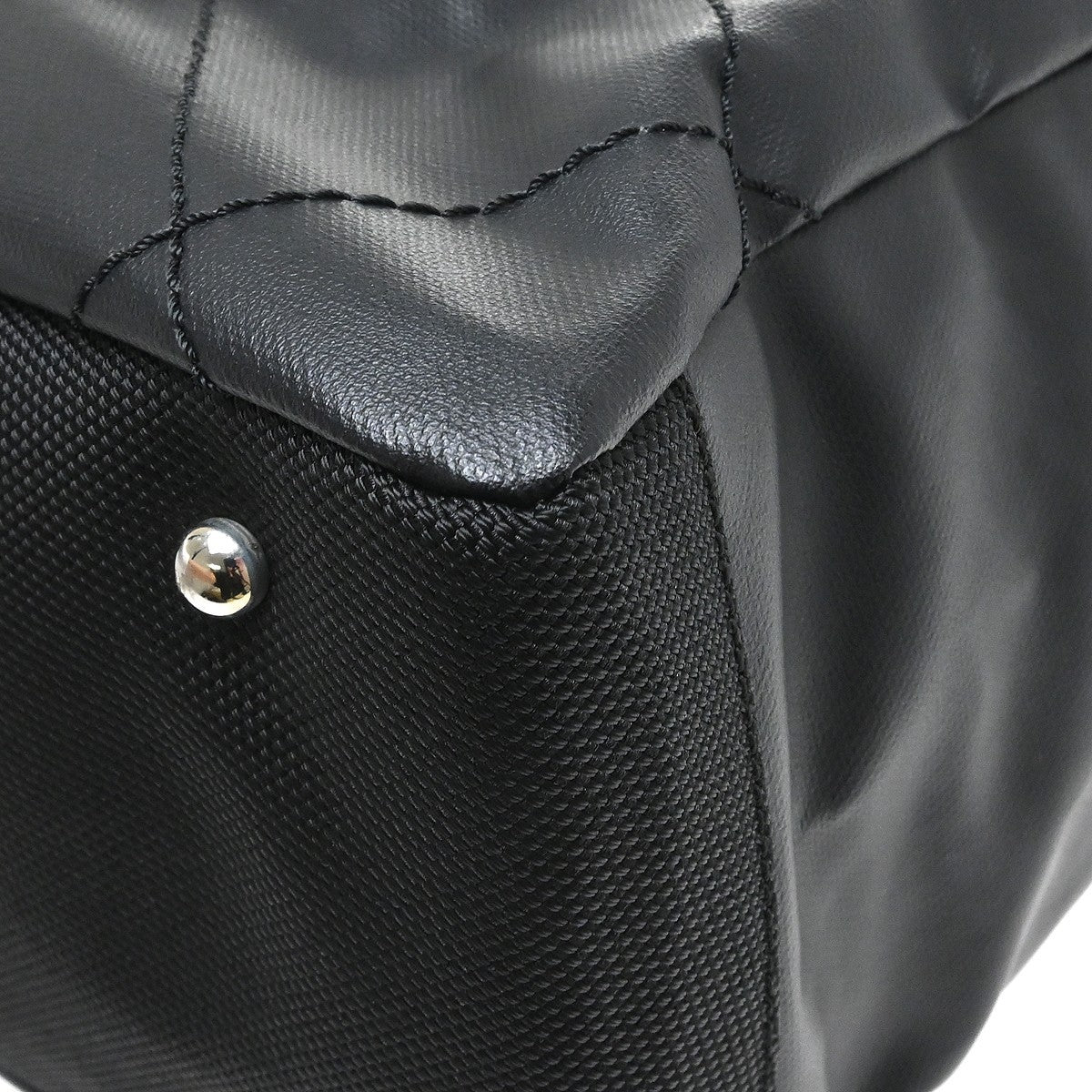 Chanel Biarritz Tote Quilted Coated Canvas, Black, Canvas, Tote Bag