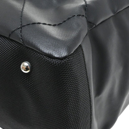 Chanel Biarritz Tote Quilted Coated Canvas, Black, Canvas, Tote Bag