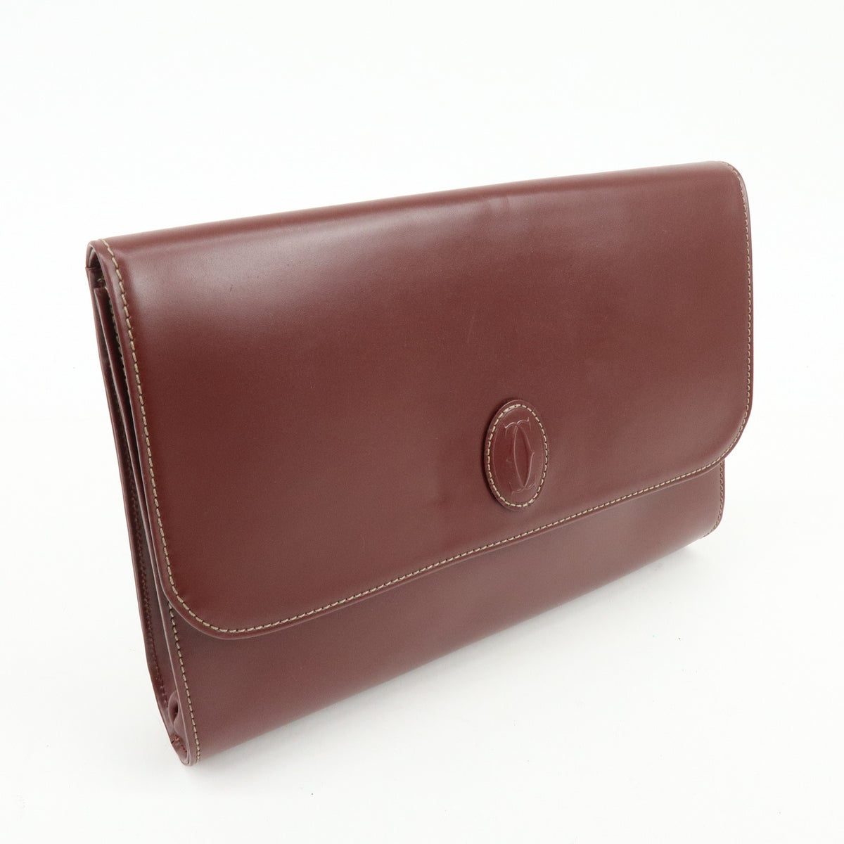 Cartier Must de Cartier Clutch Leather, Burgundy, Leather, Clutch