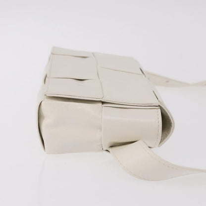Bottega Veneta Cassette Belt Maxi Intrecciato Leather, White, Leather, Clutch