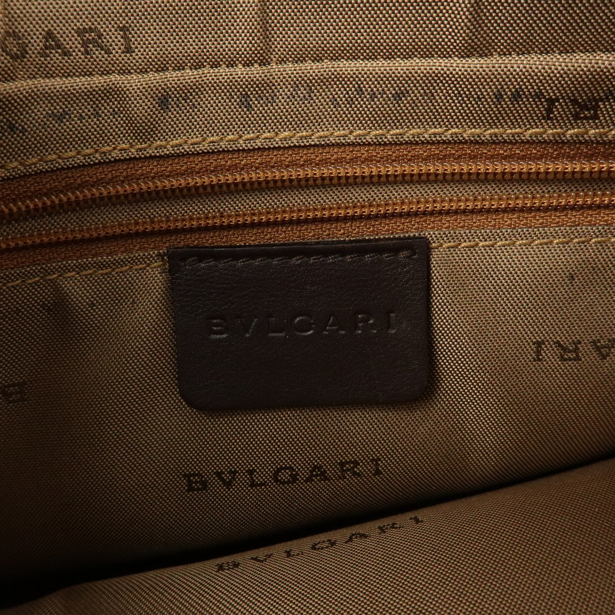 Bvlgari Logomania Canvas with Leather, Khaki, Canvas, Shoulder Bag