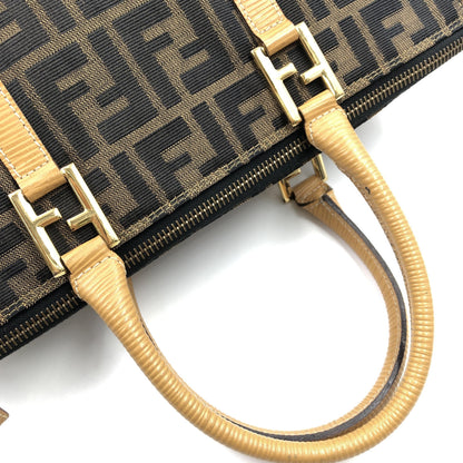 Fendi Zucca Tote Canvas, Brown, Canvas, Handbag