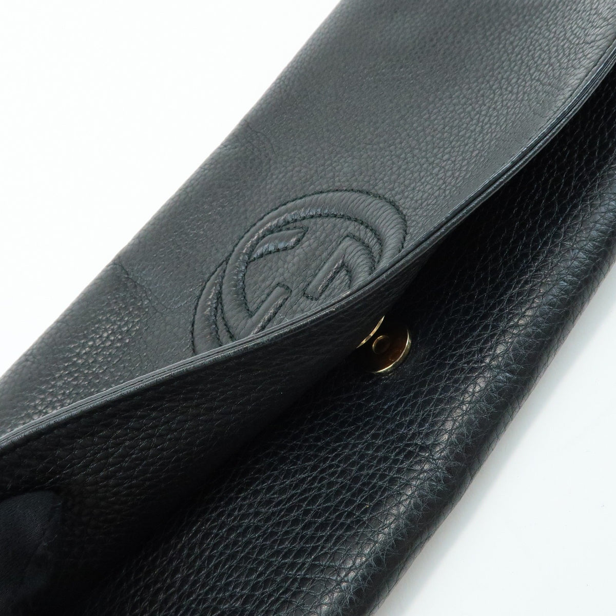 Gucci Soho Clutch Leather, Black, Leather, Clutch