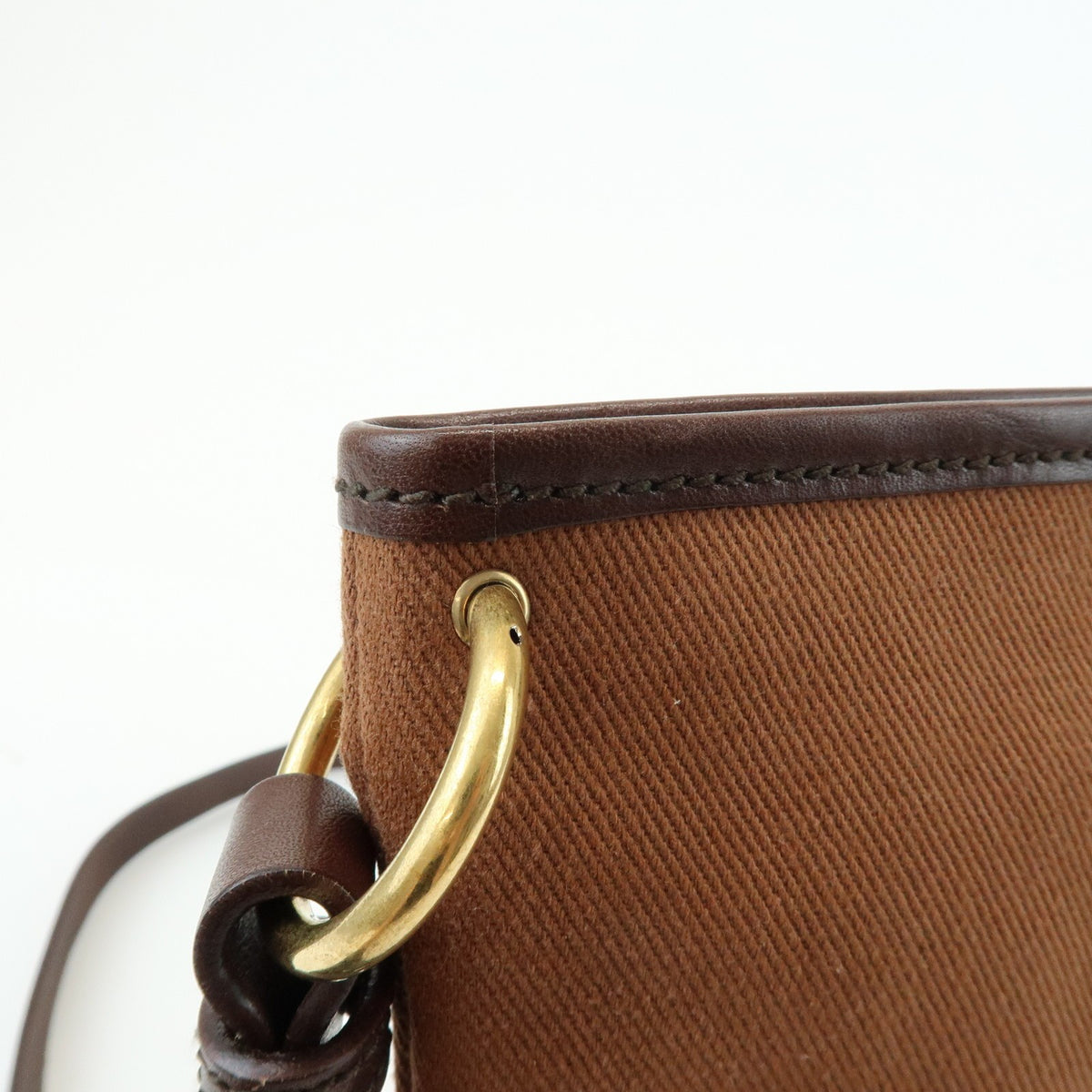 Saint Laurent Kahara Cassandra Canvas, Brown, Canvas, Shoulder Bag