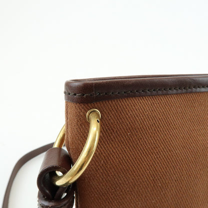 Saint Laurent Kahara Cassandra Canvas, Brown, Canvas, Shoulder Bag