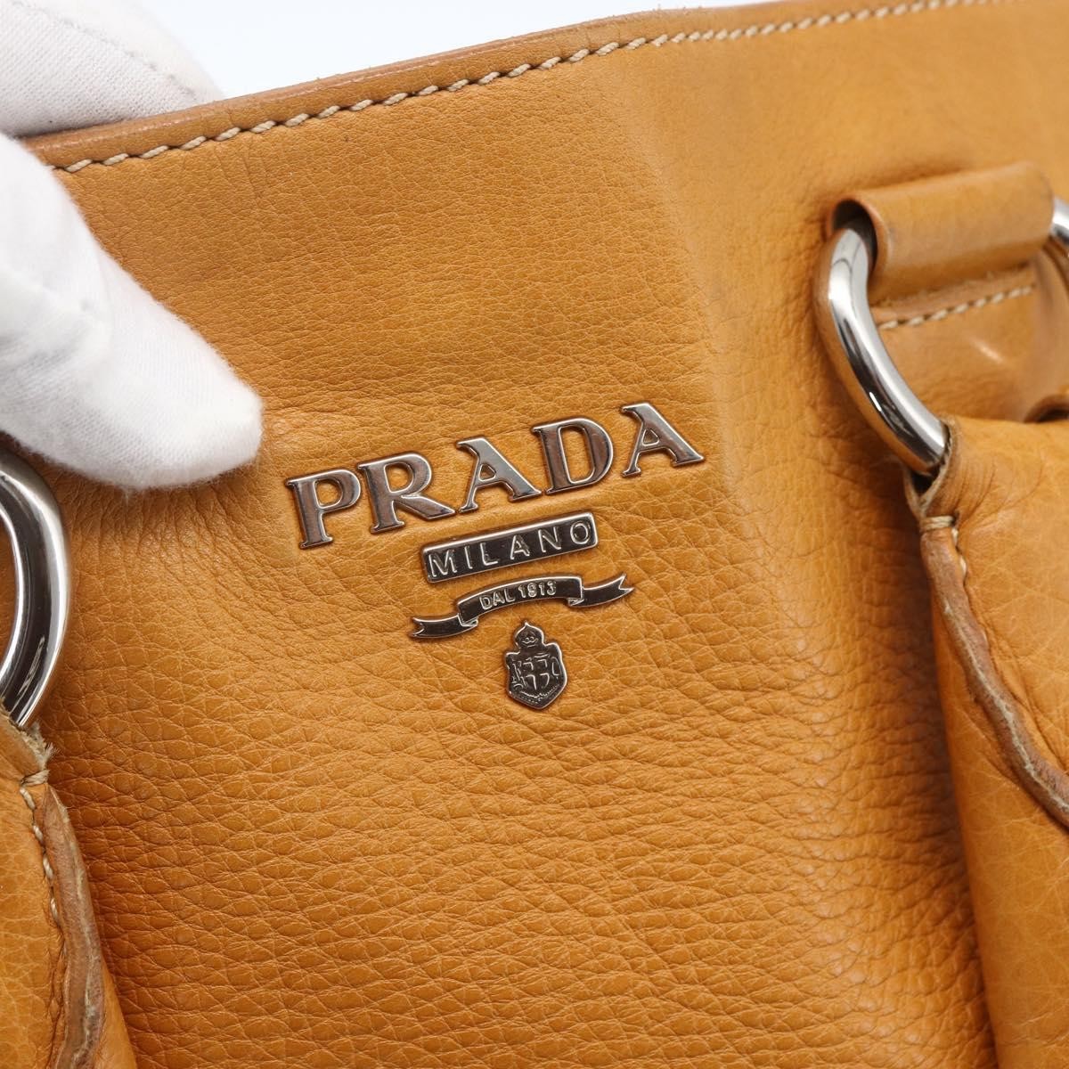 Prada Convertible Shopper Vitello Daino, Brown, Leather, Tote Bag