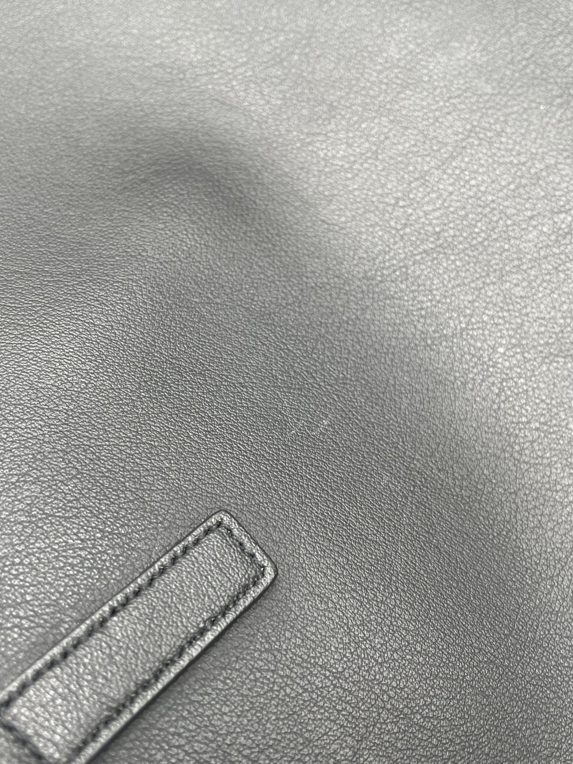 Saint Laurent Shopper Tote Leather, BLACK, LEATHER, Tote bag