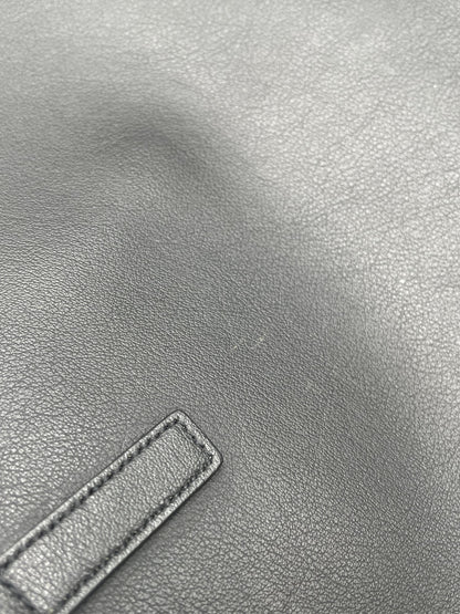 Saint Laurent Shopper Tote Leather, BLACK, LEATHER, Tote bag