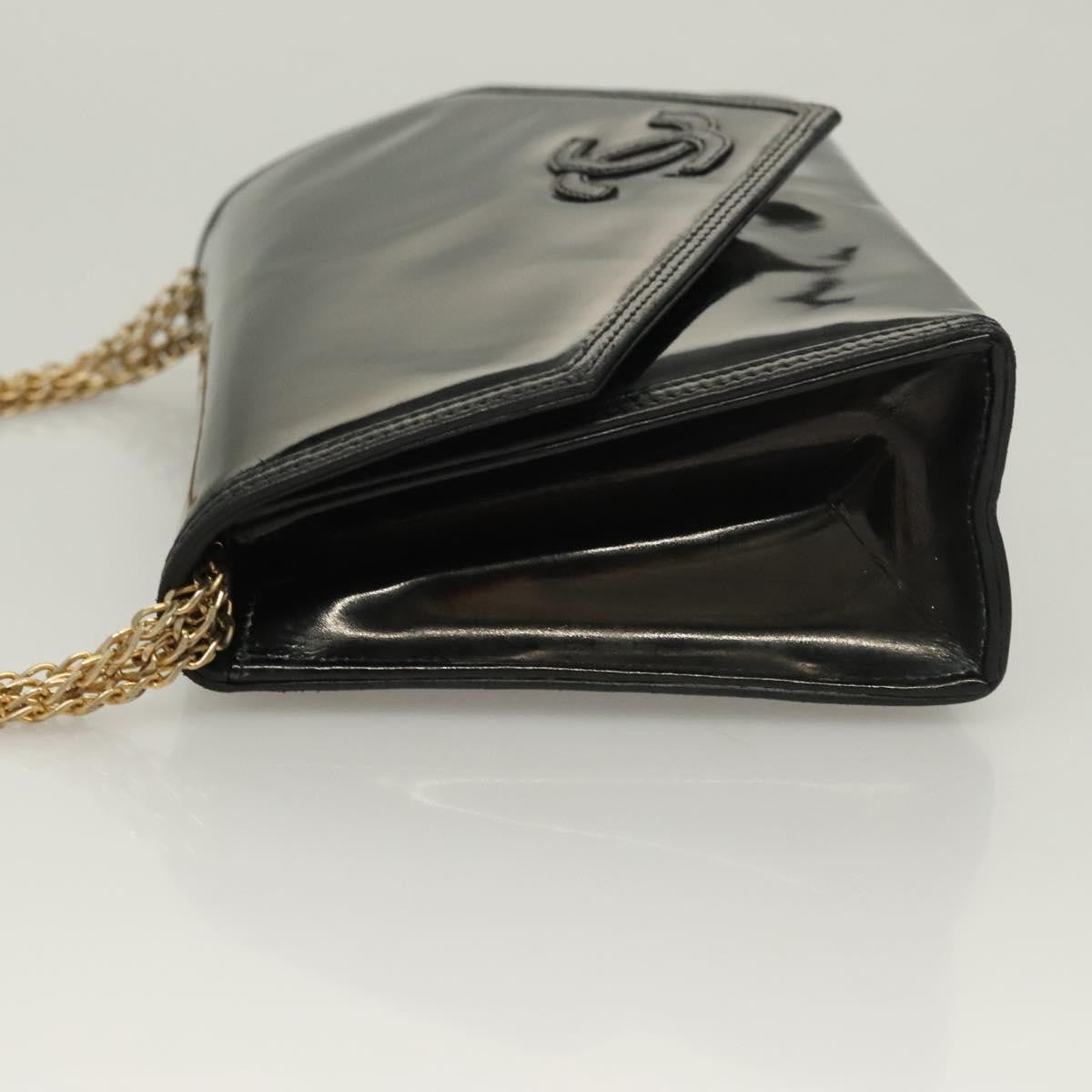 Chanel CC Envelope Flap Patent Leather, Black, Patent Leather, Clutch