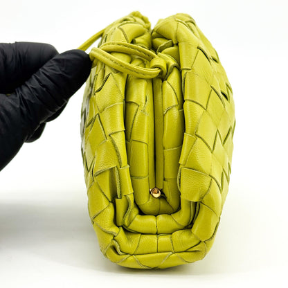 Bottega Veneta The Pouch Intrecciato Nappa, Green, Leather, Clutch