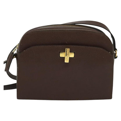Celine Vintage Turnlock Leather, Brown, Leather, Shoulder Bag